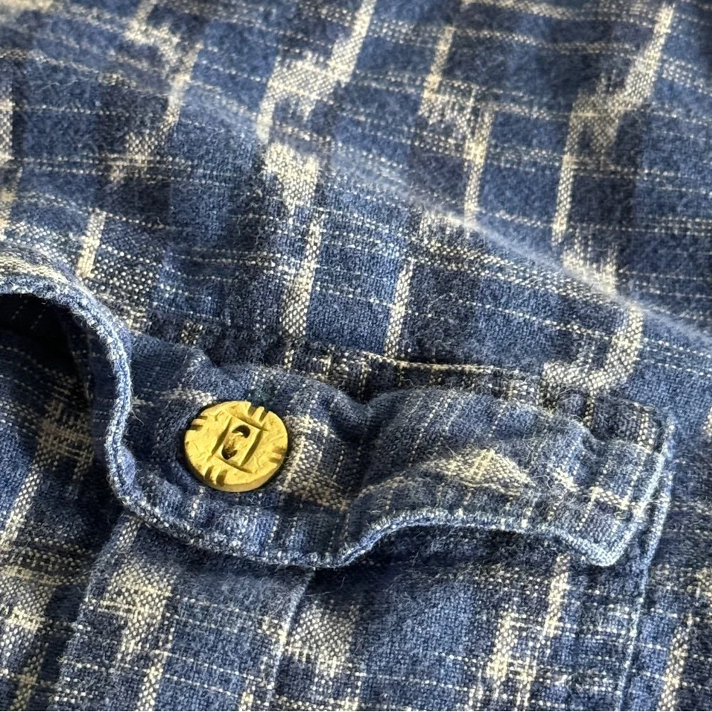 The Territory Ahead Blue Stripe Blouse - Size Large - 3/4 Sleeves - Picture 4 of 12